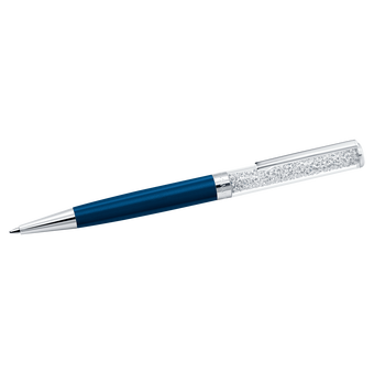 swarovski crystalline ballpoint pen  blue  blue lacquered  chrome plated