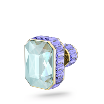 Orbita earring, Single, Octagon cut crystal, Multicolored, Gold-tone plated swarovski orbita earring  single  octagon cut crystal  multicolored  gold tone plated
