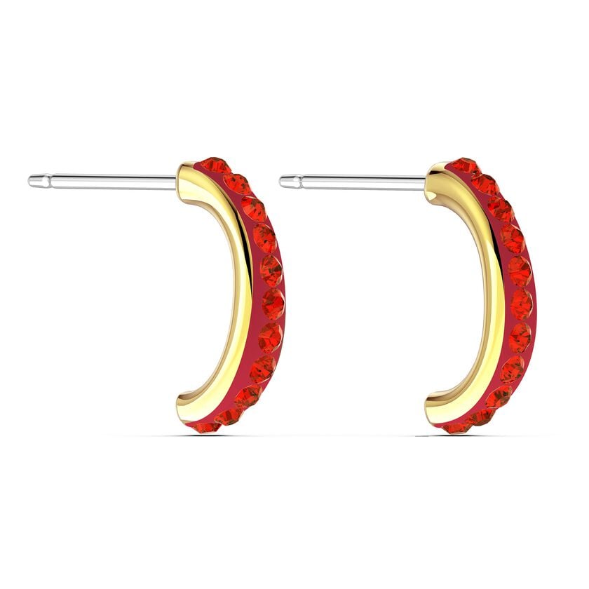 The Elements Hoop Pierced Earrings, Red, Gold-tone plated