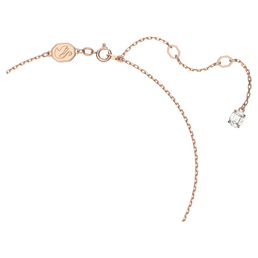 swarovski una angelic pendant  round cut  pav   white  rose gold tone plated