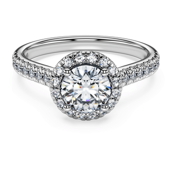 swarovski eternity halo solitaire ring  laboratory grown diamonds 1 33 ct tw  18k white gold
