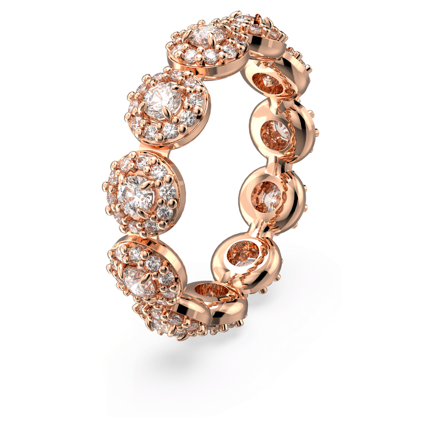 swarovski una angelic ring  round cut  white  18k rose gold finish