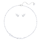 Louison Set, Medium, White, Rhodium Plating