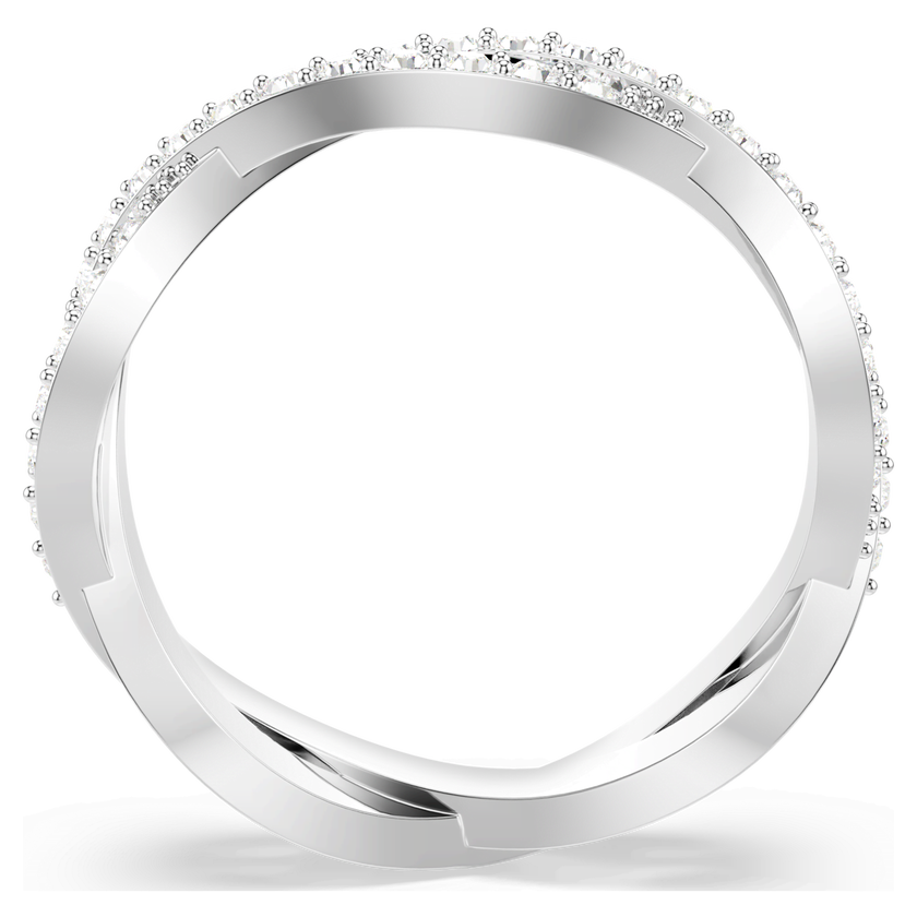swarovski infinity ring  round cut  white  rhodium plated