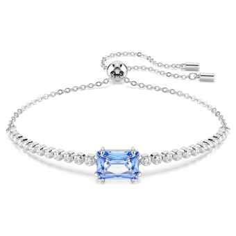 swarovski matrix tennis bracelet mixed cuts blue rhodium plated