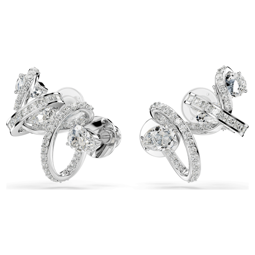 swarovski hyperbola ear cuff  mixed cuts  white  rhodium plated