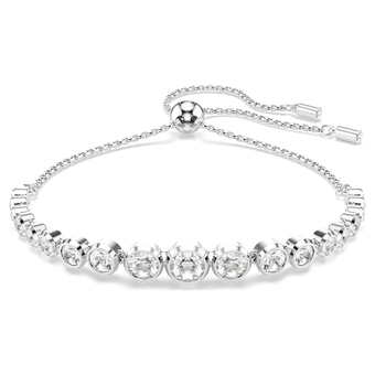swarovski imber tennis bracelet mixed round cuts white rhodium plated