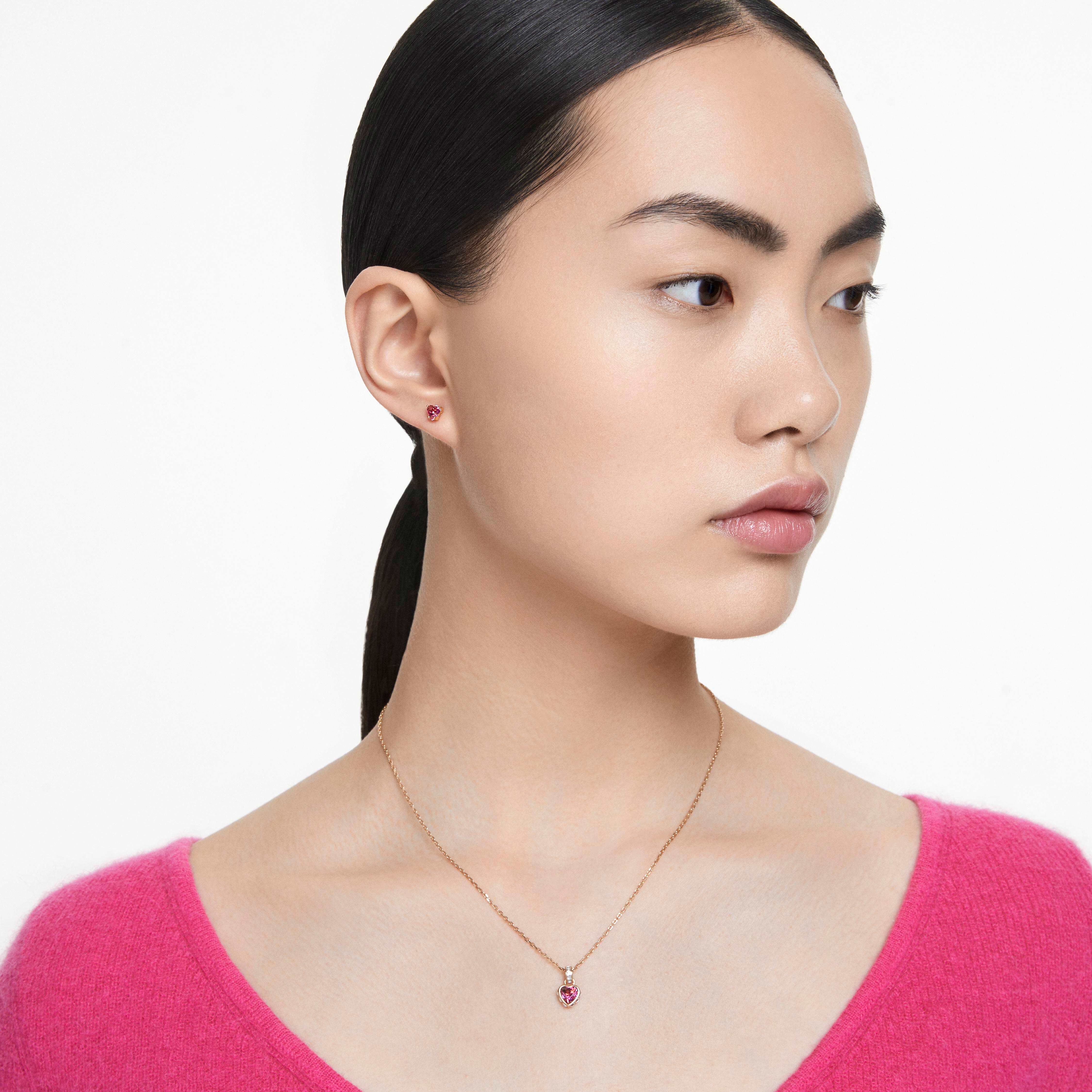 Buy Swarovski Chroma set, Heart, Red, Gold-tone plated