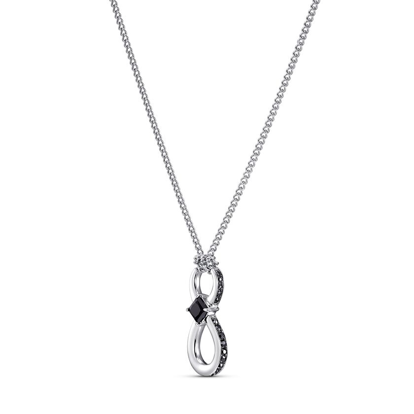 Swarovski Infinity Pendant, Black, Stainless steel