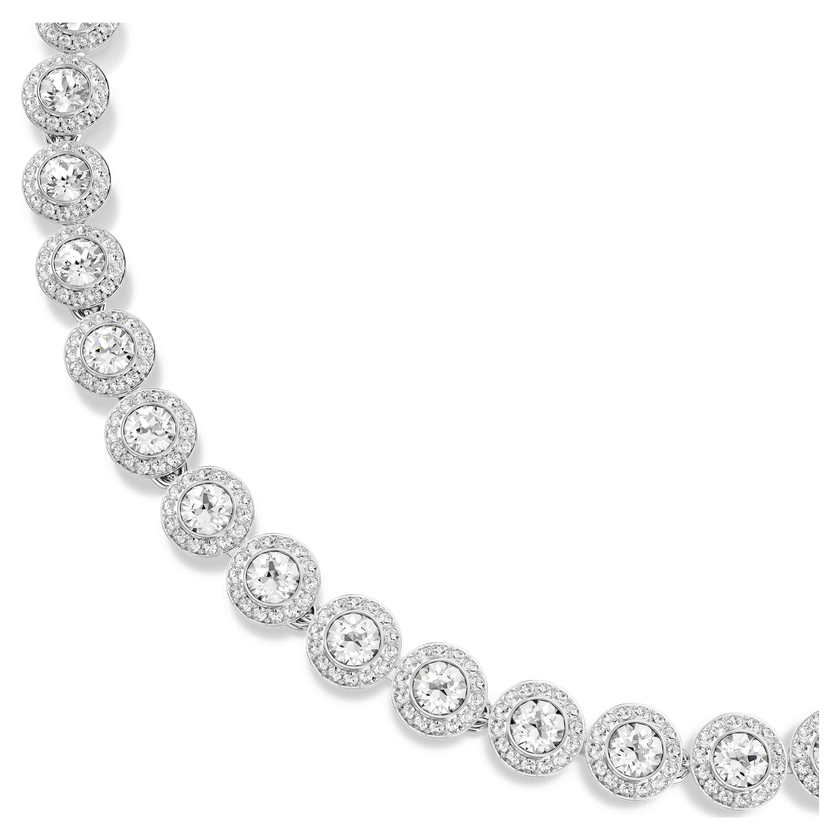 swarovski una angelic tennis necklace  round cut  white  rhodium plated