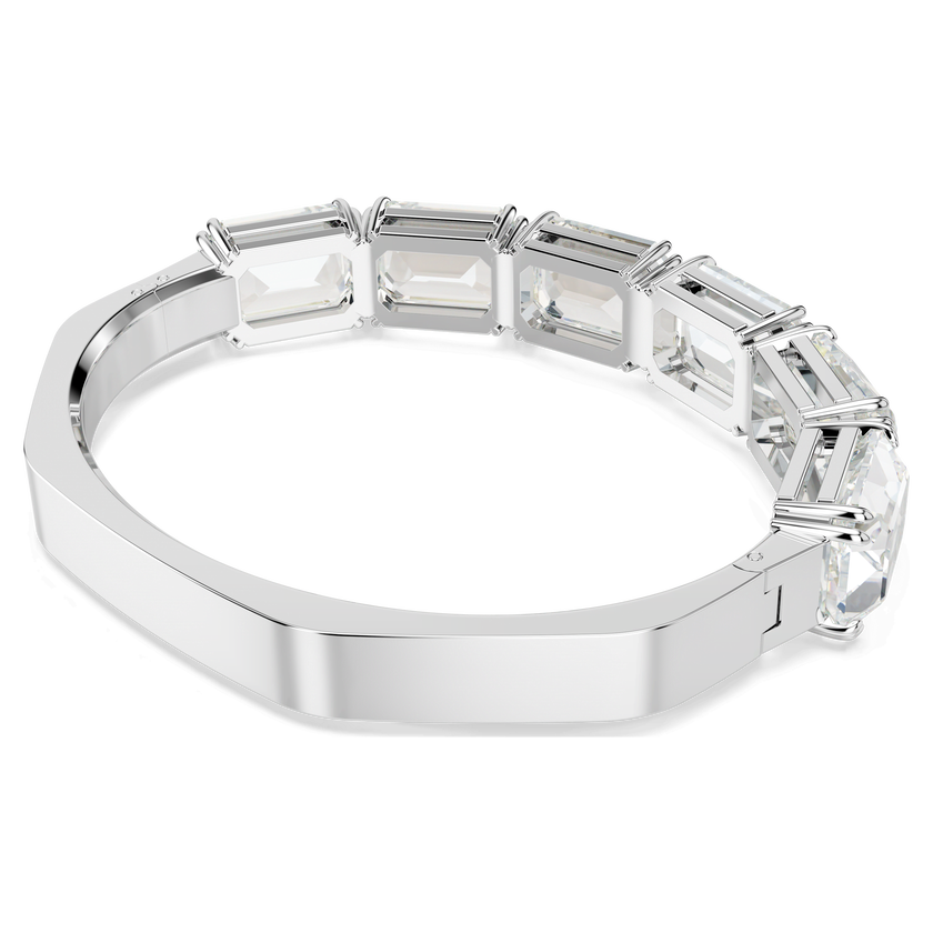 swarovski millenia bangle  octagon cut  white  rhodium plated
