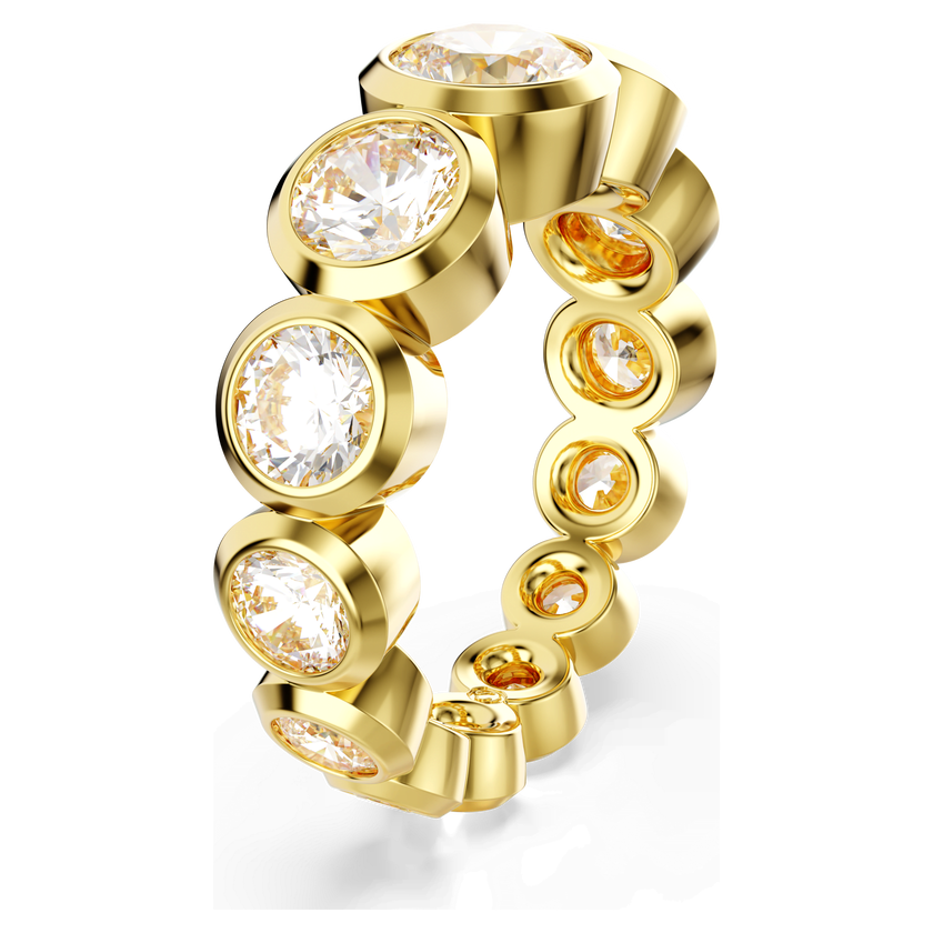 swarovski imber ring  mixed round cuts  white  gold tone plated