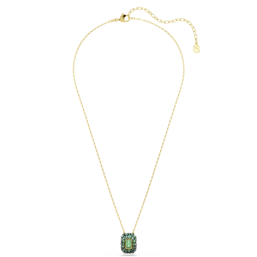 swarovski sublima pendant  octagon cut  green  18k gold finish