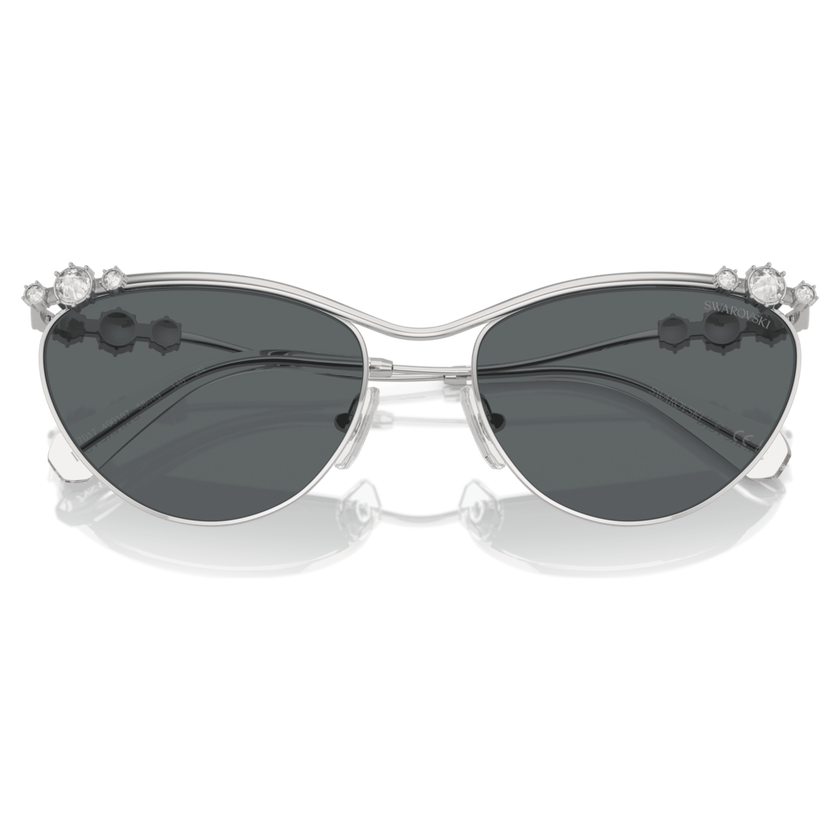 swarovski sunglasses  oval shape  sk7017  silver tone