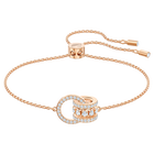 Further Bracelet, White, Rose-gold tone plated