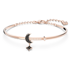 Duo Moon Bangle, Medium, Black, Rose Gold Plating