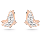 swarovski lilia stud earrings butterfly white rose gold tone plated