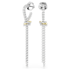 swarovski hyperbola drop earrings  round cut  knot  white  mixed metal finish