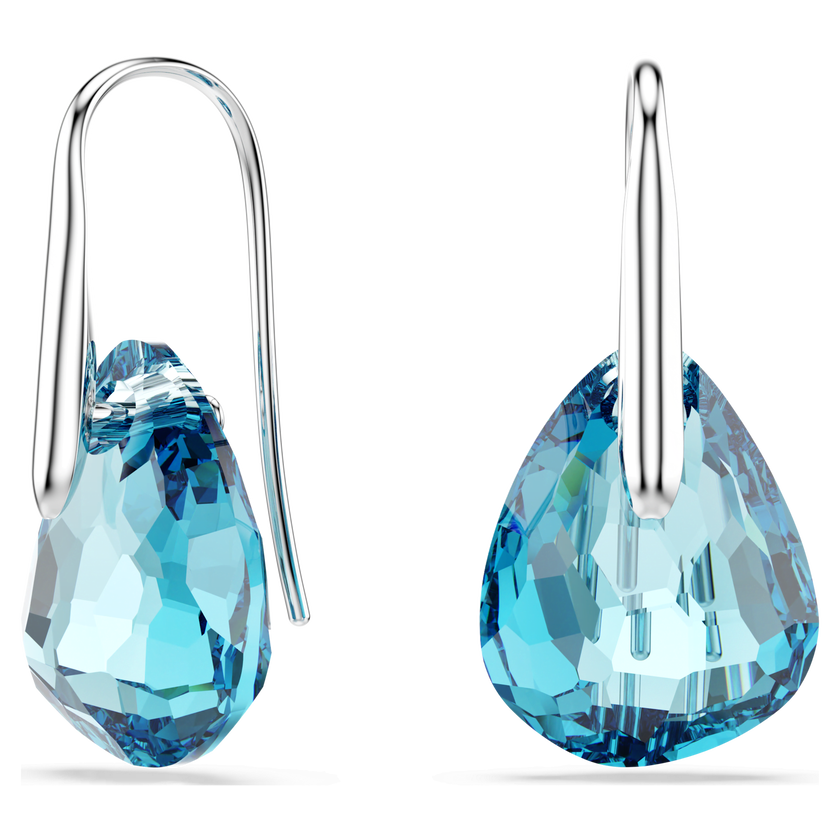 swarovski galet drop earrings  light blue  rhodium plated