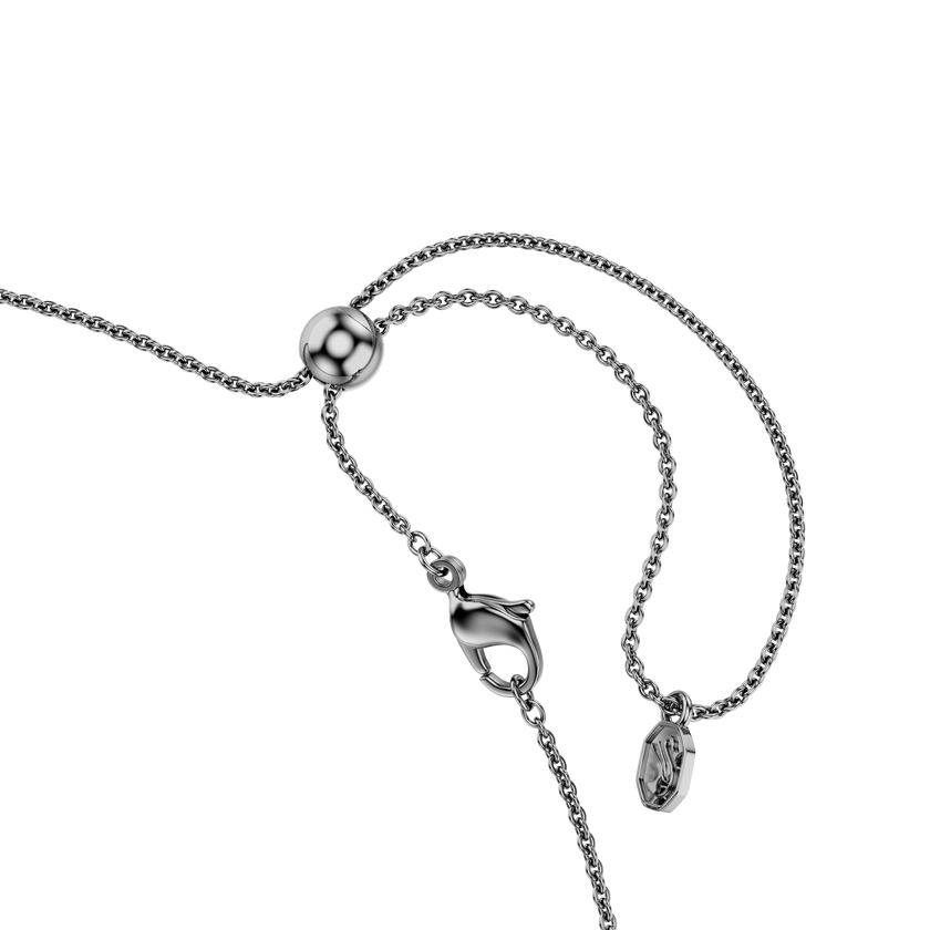 swarovski matrix tennis necklace  gradient of round cuts  multicolored  ruthenium plated