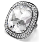 swarovski una angelic cocktail ring  cushion cut  white  ruthenium plated