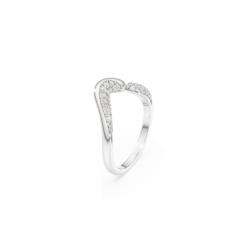 swarovski classica open ring  round cut  white  sterling silver