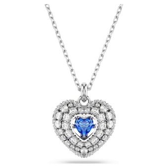 swarovski idyllia pendant heart blue rhodium plated