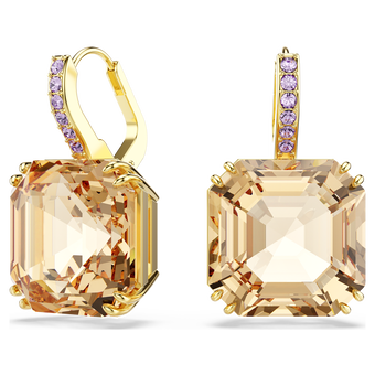 swarovski millenia drop earrings mixed cuts caramel gold tone plated