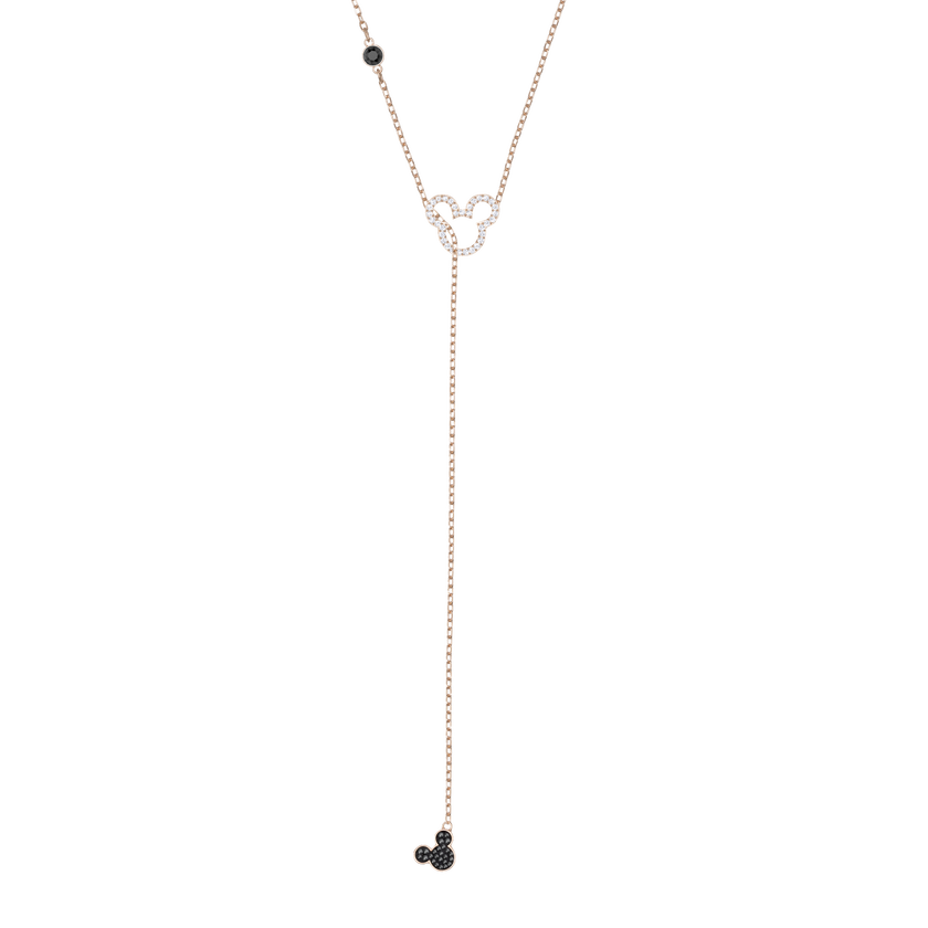 Mickey & Minnie Y Necklace, Multi-Colored, Rose Gold Plating