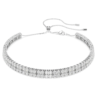 swarovski matrix choker round cut white rhodium plated