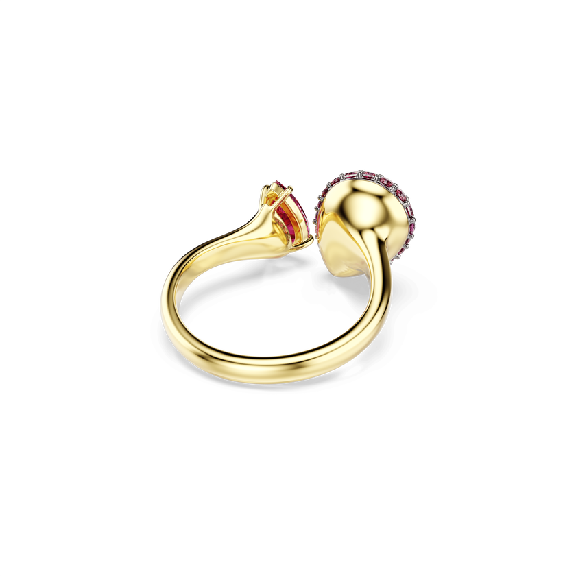 swarovski sublima cocktail ring  pear cut  red  18k gold finish