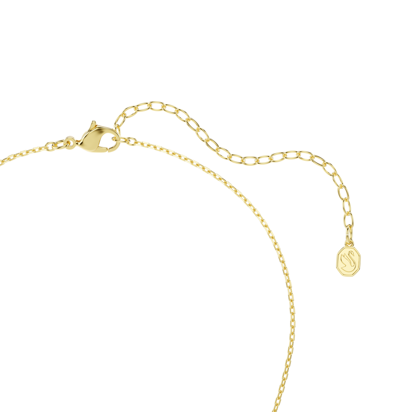 swarovski lifelong pendant  round cut  heart  white  gold tone plated