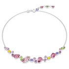 swarovski gema necklace mixed cuts multicolored rhodium plated