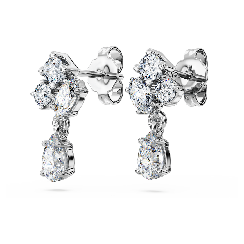 swarovski galaxy drop earrings  laboratory grown diamonds 0 75 ct tw  18k white gold