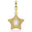 swarovski sublima charm  round cut  star  yellow  18k gold finish