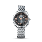 Crystalline Glam Watch, Metal Bracelet, Gray, Silver tone