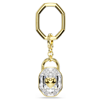 swarovski key ring oval cut white gold tone plated