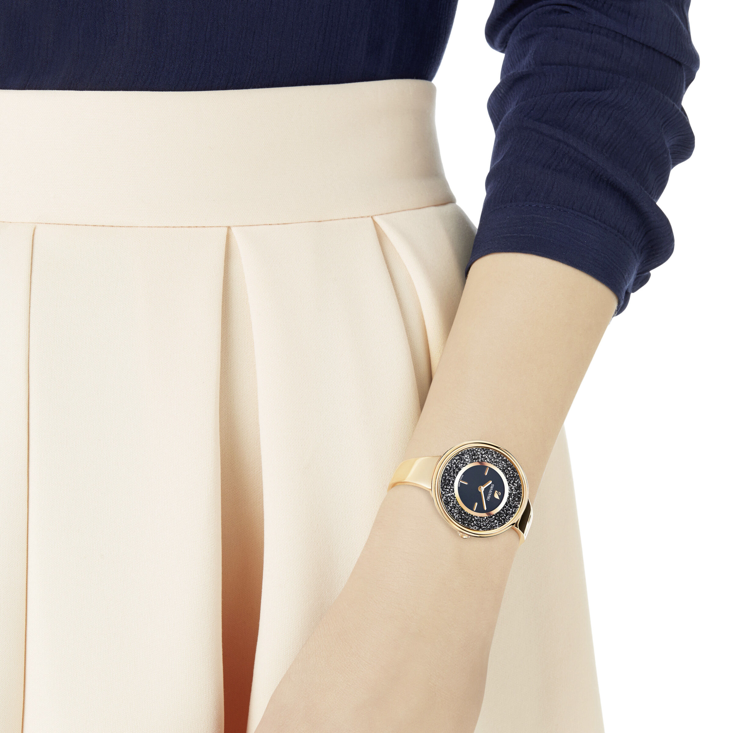 Buy Swarovski Crystalline Bracelet Watch Black Rose Gold Tone