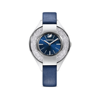 Crystalline Sporty Watch, Leather strap, Blue, Stainless steel