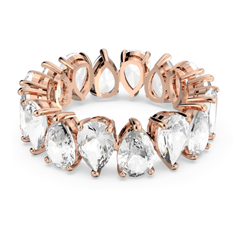 swarovski matrix vittore ring  drop cut  white  rose gold tone plated