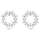 swarovski matrix hoop earrings pear cut white rhodium plated