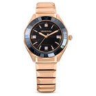 swarovski watch metal bracelet black rose gold tone finish