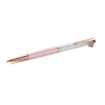 swarovski crystalline ballpoint pen  teddy  pink  pink lacquered  rose gold tone plated