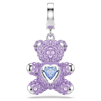 swarovski idyllia charm  mixed cuts  teddy  purple  rhodium plated