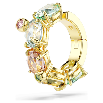 swarovski gema ear cuff single mixed cuts multicolored gold tone plated