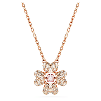 swarovski idyllia pendant clover white rose gold tone plated