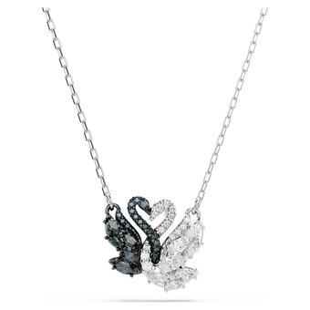 swarovski swan pendant swan black rhodium plated