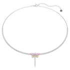 ariana grande x swarovski tennis y necklace  mixed cuts  dragonfly  multicolored  rhodium plated