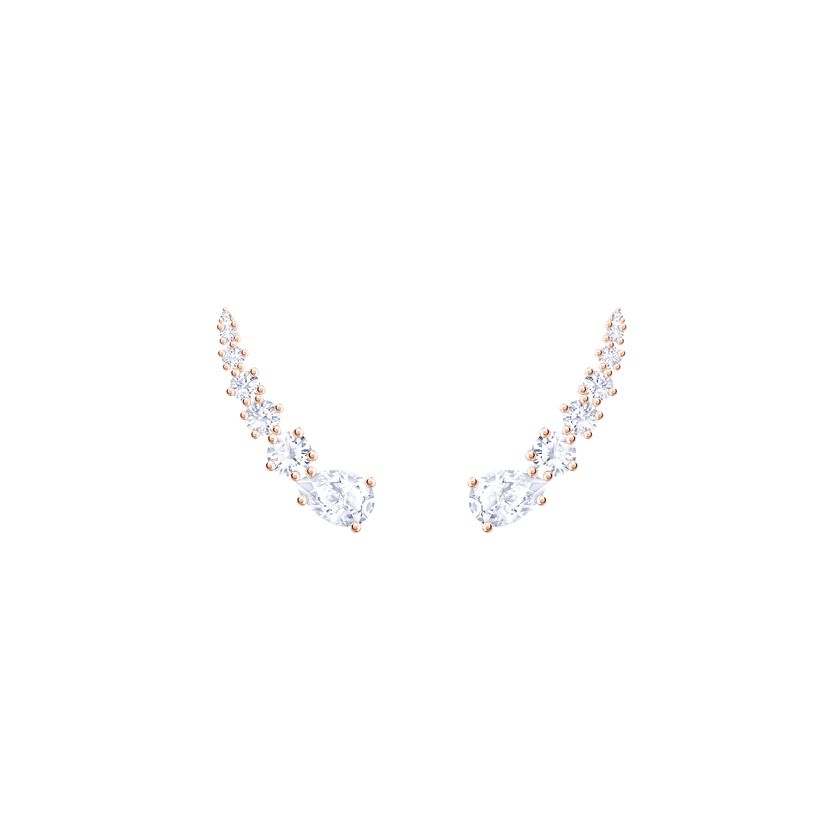 Penélope Cruz Moonsun Earrings, White, Rose gold plating