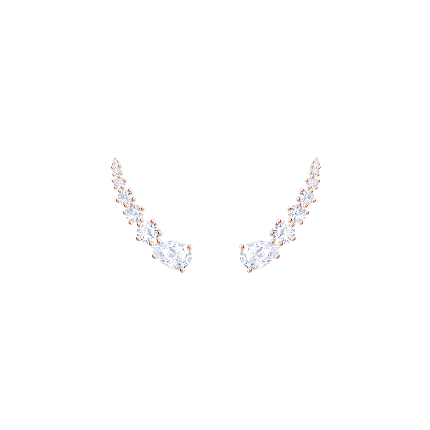 Penélope Cruz Moonsun Earrings, White, Rose gold plating